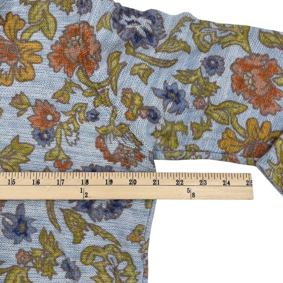 J.H. Collectibles Floral Knit Long Sleeve Sweater XL Cotton/Polyester Blend Ligh - Picture 6 of 8